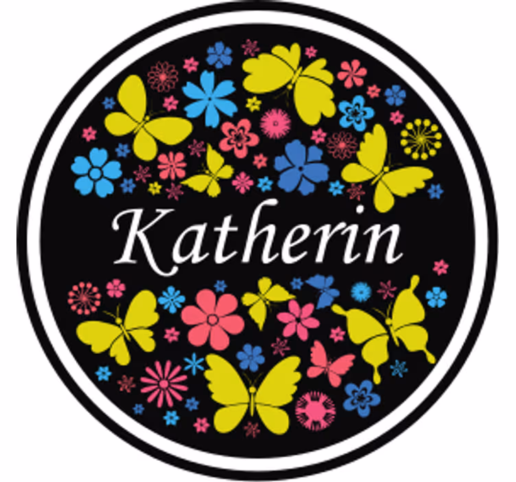 Posavasos personalizable Círculo de mariposas con nombre - TenVinilo