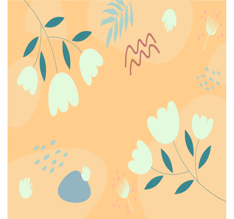 Portavasos moderno con patrones florales minimalistas - TenVinilo