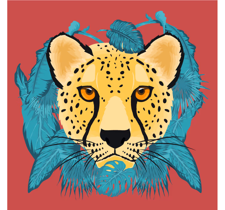 Portavasos frikis ilustración de leopardo estilizada - TenVinilo