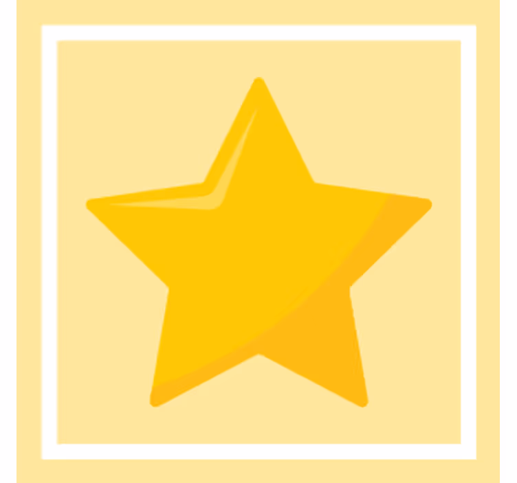 Portavasos moderno forma de estrella amarilla bold - TenVinilo