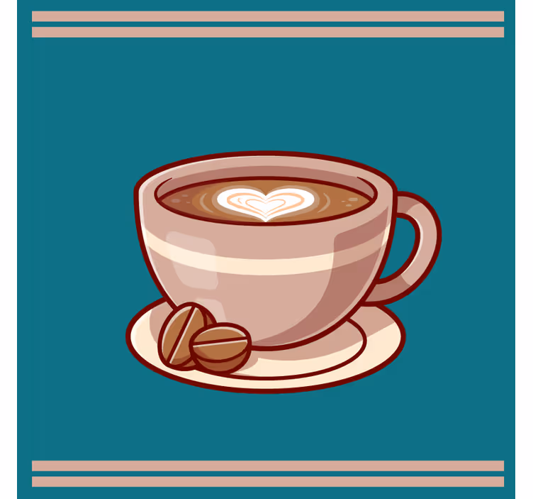 Portavasos moderno taza de café con corazón - TenVinilo