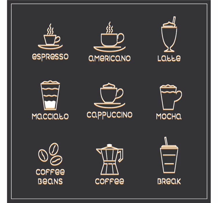 Portavasos con frases gráfico de cafés y bebidas - TenVinilo