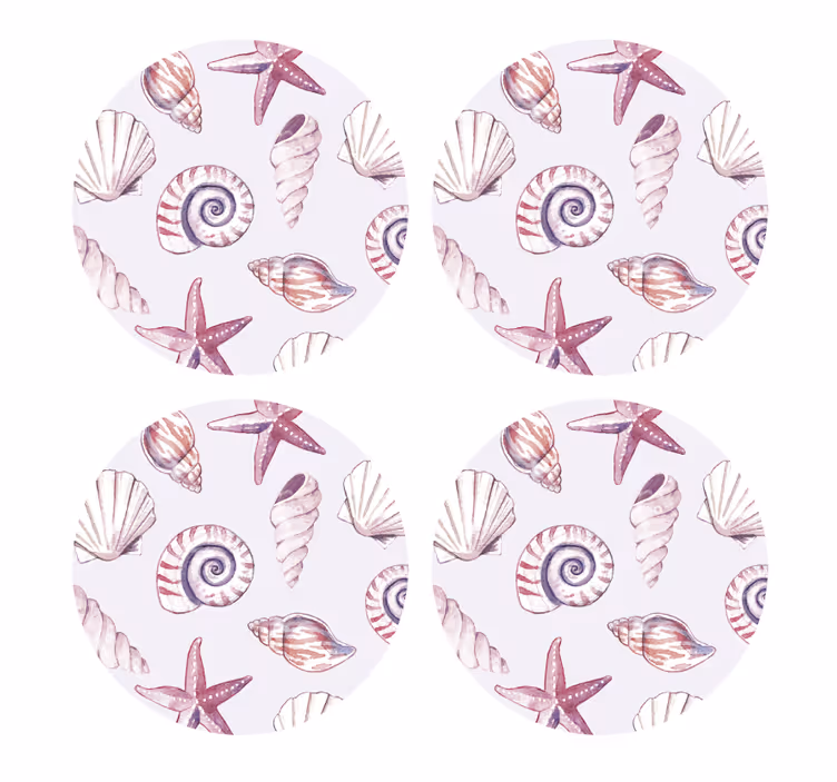 Portavasos frikis con motivos de conchas y estrellas - TenVinilo