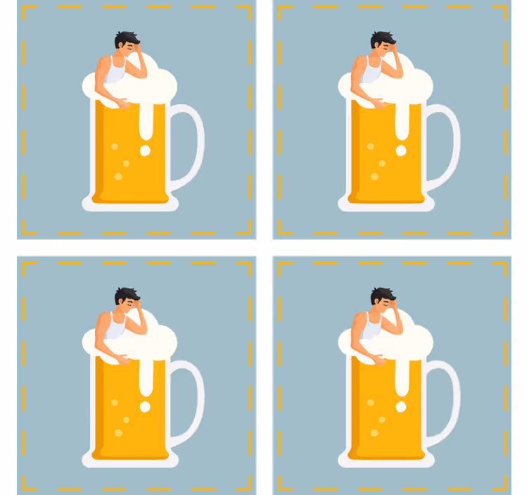 Portavasos cerveza ilustración de taza relajante - TenVinilo