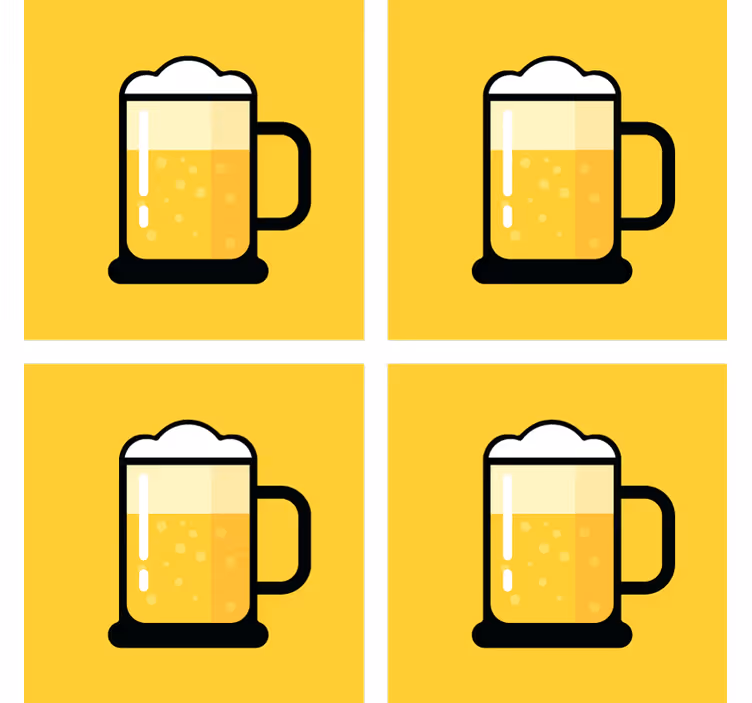 Portavasos cerveza ilustración jarra amarilla - TenVinilo