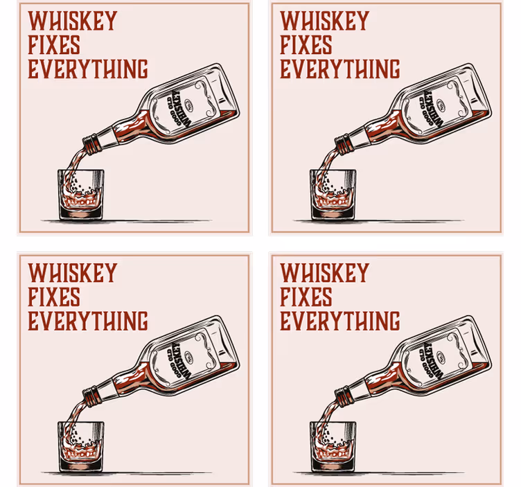 Portavasos con frases visual de whisky vertiendo - TenVinilo