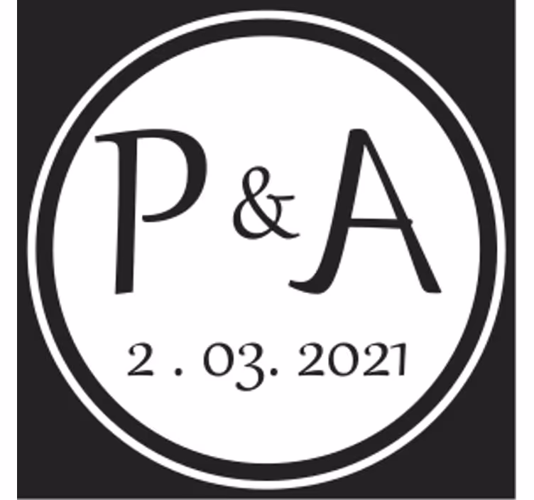 Portavasos personalizable con iniciales monogramas - TenVinilo