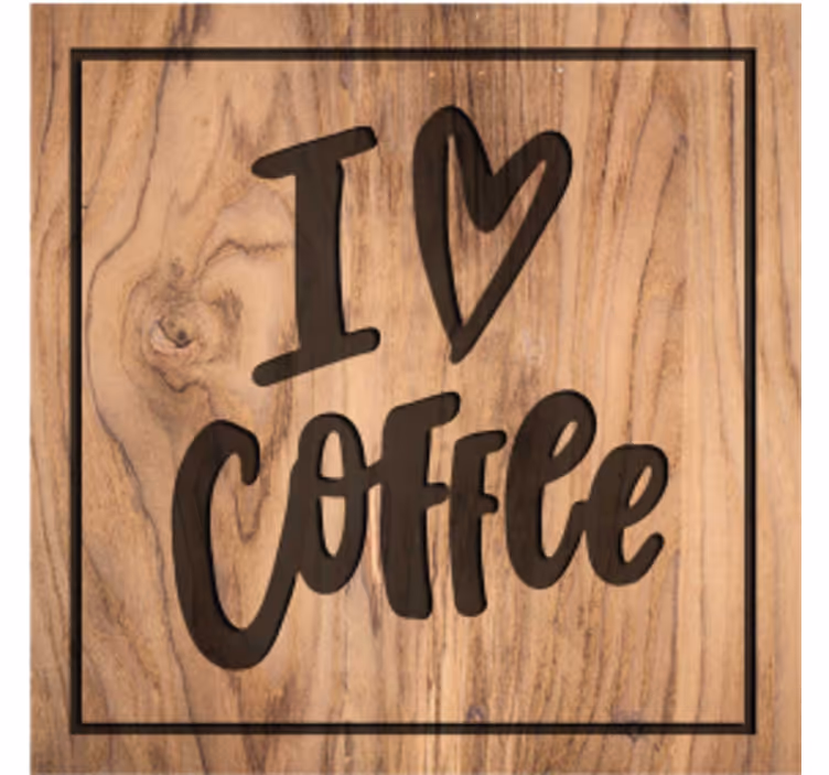 Portavasos con frases amor al café madera - TenVinilo