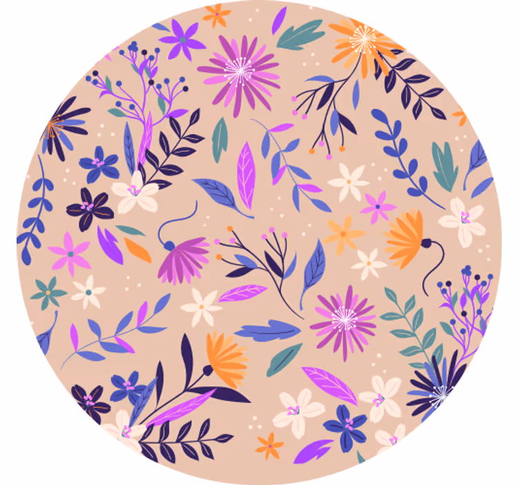 Posavasos de flores de flores moradas - TenVinilo