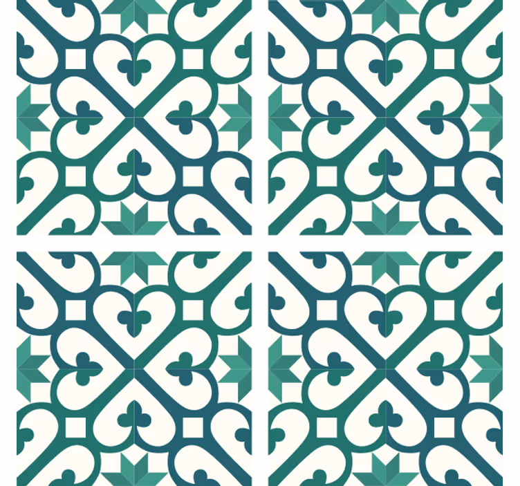 Posavasos azulejo Tonos esmeralda - TenVinilo