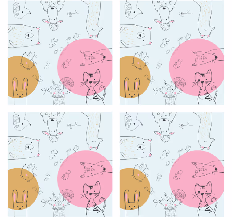 Portavasos frikis ilustraciones de animales juguetones - TenVinilo
