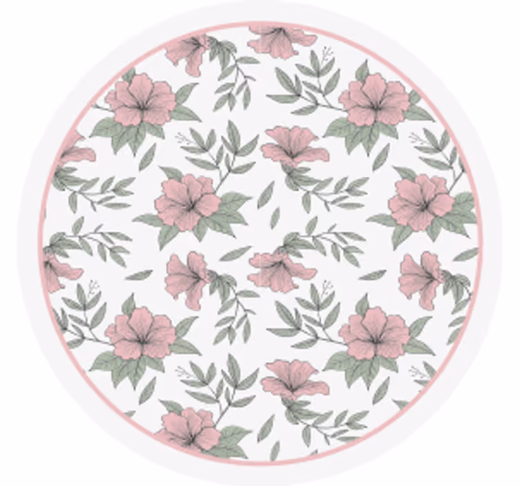 Portavasos circular con patrón floral - TenVinilo