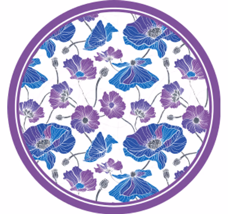 Portavasos moderno con motivo floral y acentos morados - TenVinilo