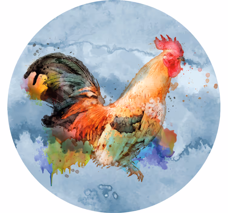 Portavasos frikis ilustración de gallo vibrante - TenVinilo