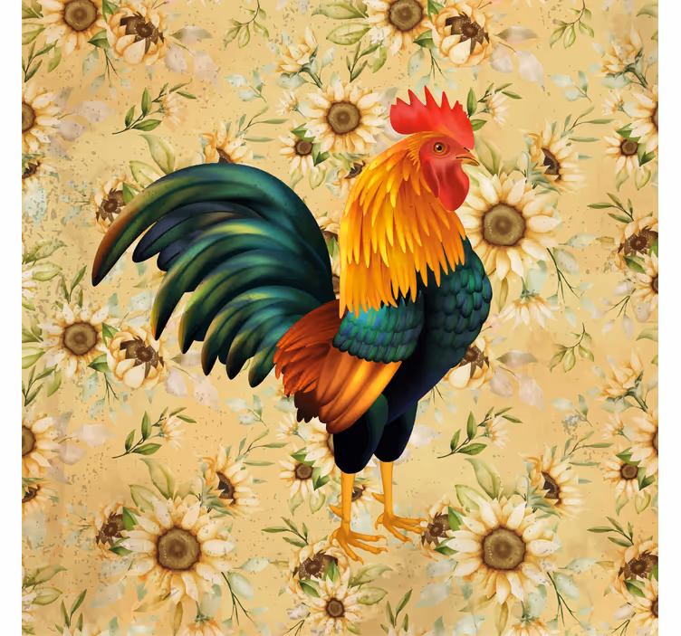 Portavasos frikis ilustración de gallo colorido - TenVinilo
