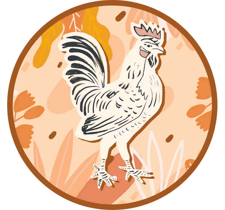 Portavasos frikis ilustración de gallo estilizado - TenVinilo