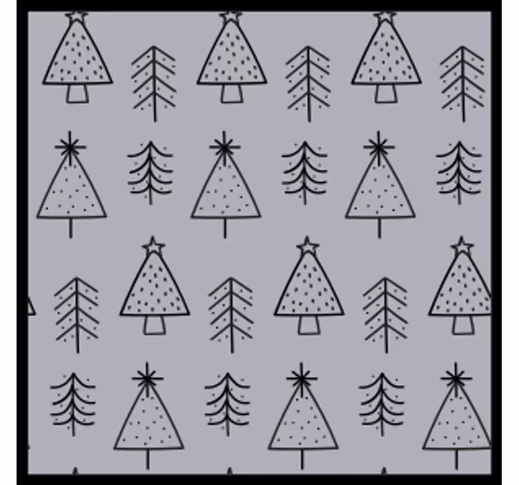 Portavasos navideño con patrones de árboles estilizados - TenVinilo