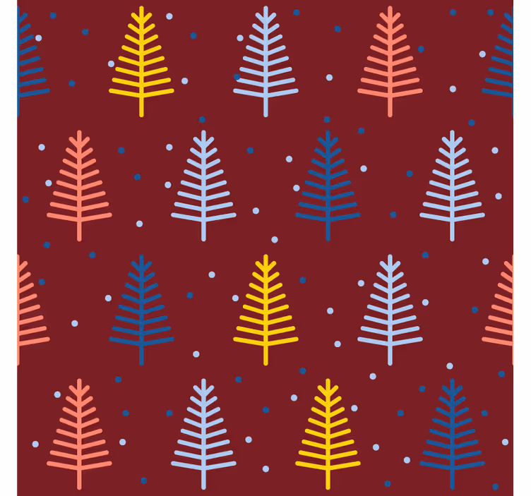 Posavasos navideño Patrón de árboles de navidad dibujados a mano - TenVinilo