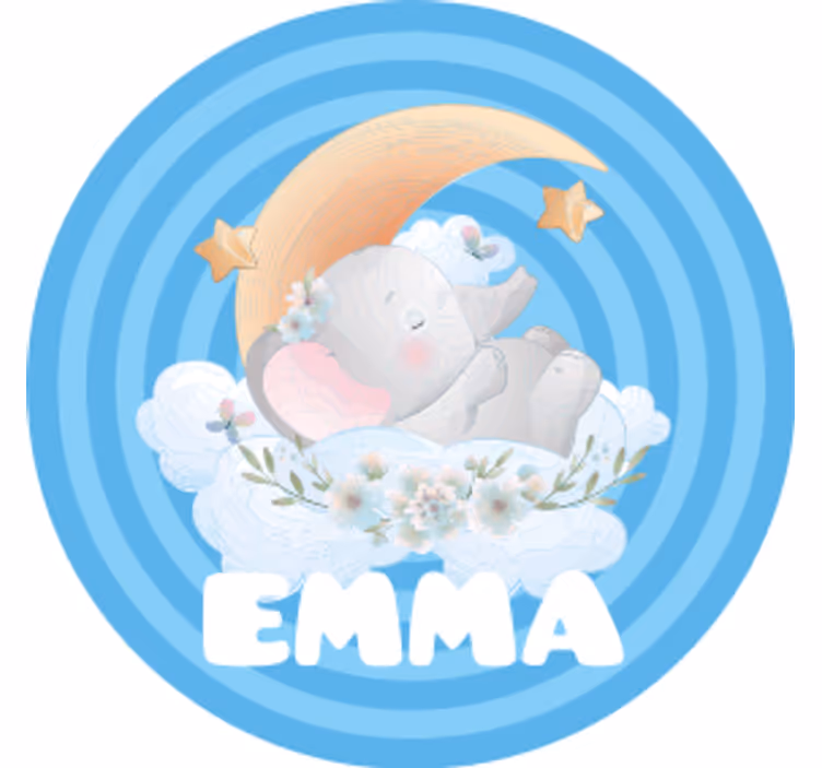 Portavasos personalizable elefante luna estrellas - TenVinilo