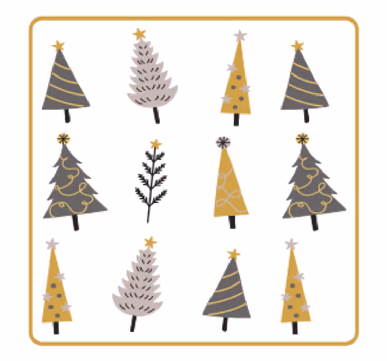 Portavasos navideño Árboles de navidad estilizados - TenVinilo