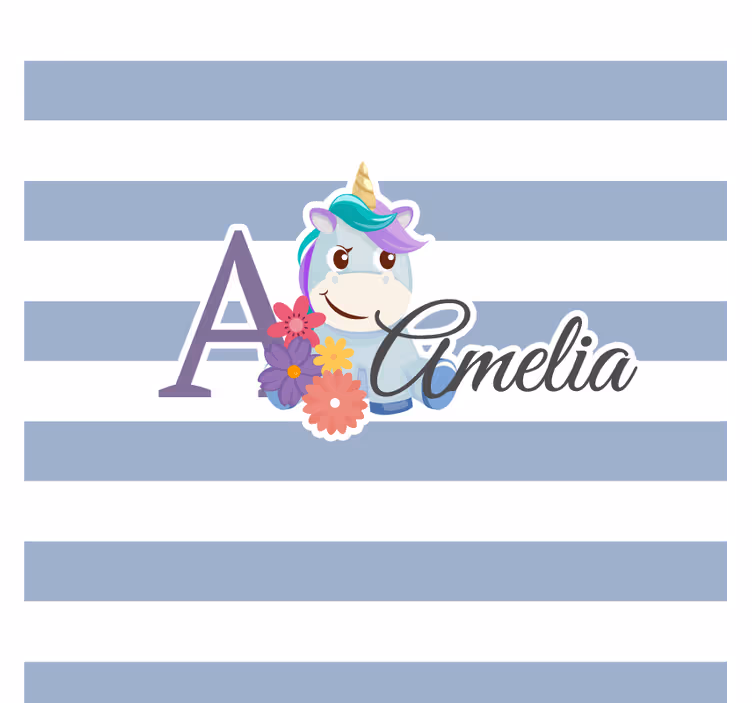 Portavasos personalizable unicornio y floral inicial - TenVinilo