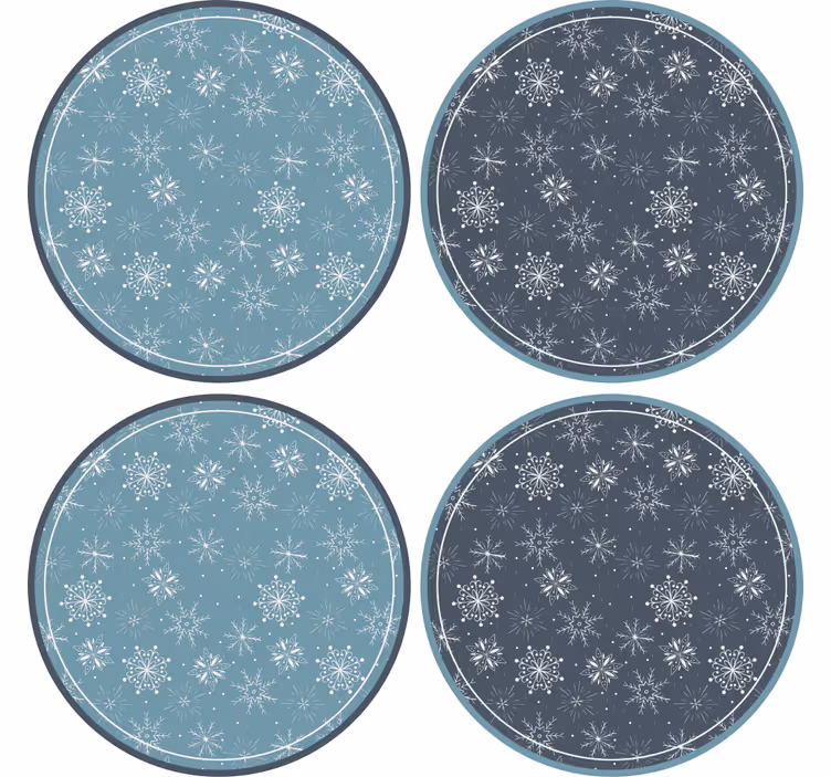 Portavasos navideño platos con motivos de copos de nieve - TenVinilo