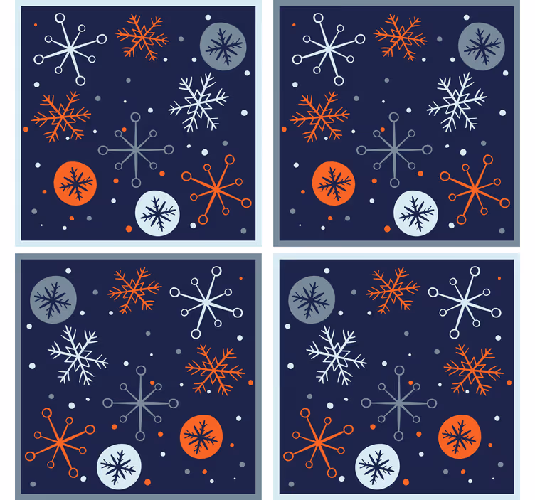 Portavasos navideño diseño de copos de nieve - TenVinilo