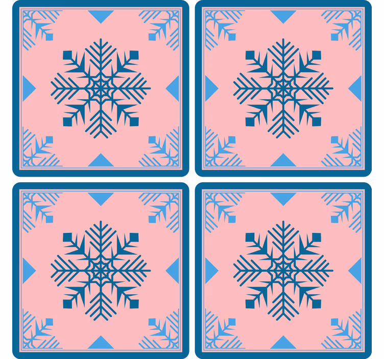 Portavasos navideño alfombrilla de silicona copos - TenVinilo