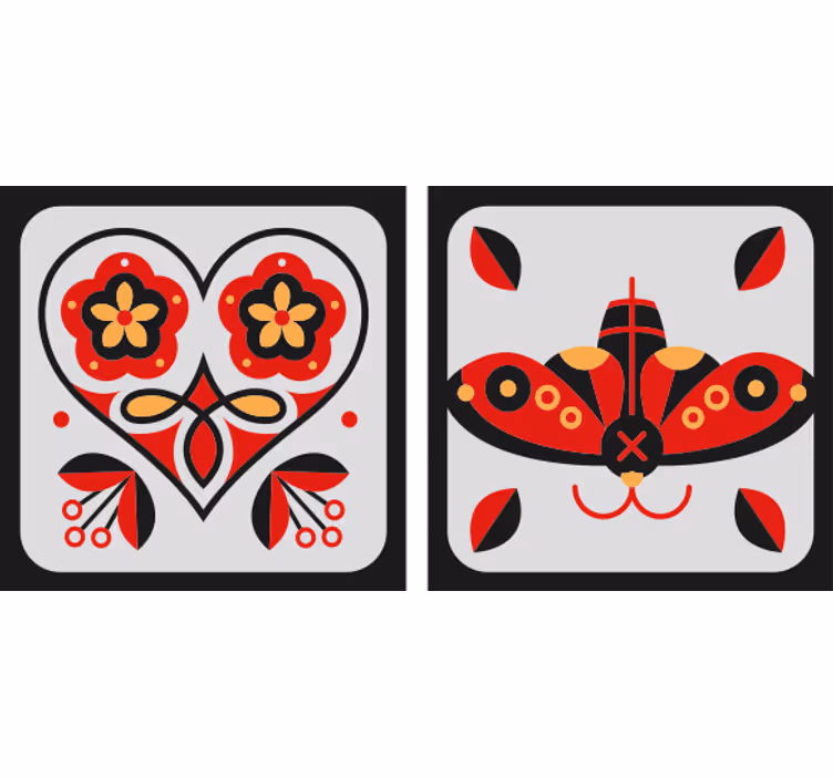 Portavasos frikis motivos de corazón y mariposa - TenVinilo