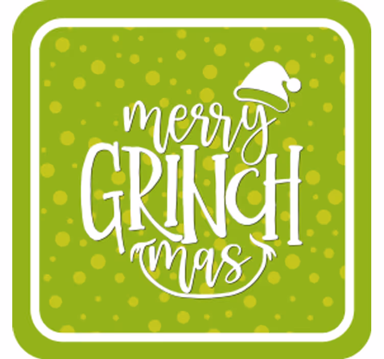 Posavasos navideño Diseño original feliz grinchmas - TenVinilo