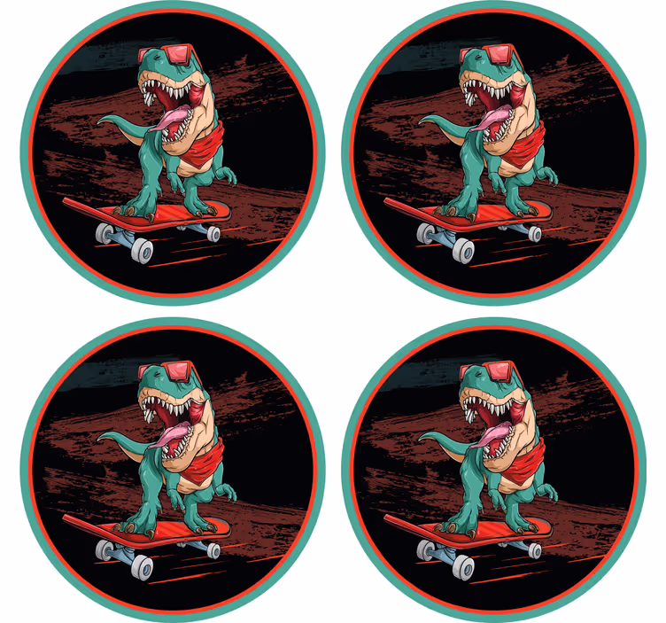Portavasos frikis dinosaurio patinador - TenVinilo