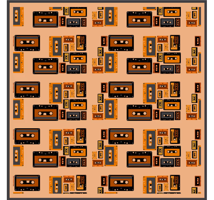 Portavasos frikis con patrones de casetes vintage - TenVinilo