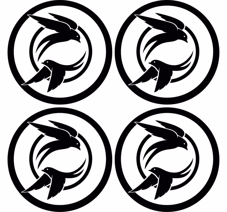 Portavasos frikis emblema de aves estilizadas - TenVinilo