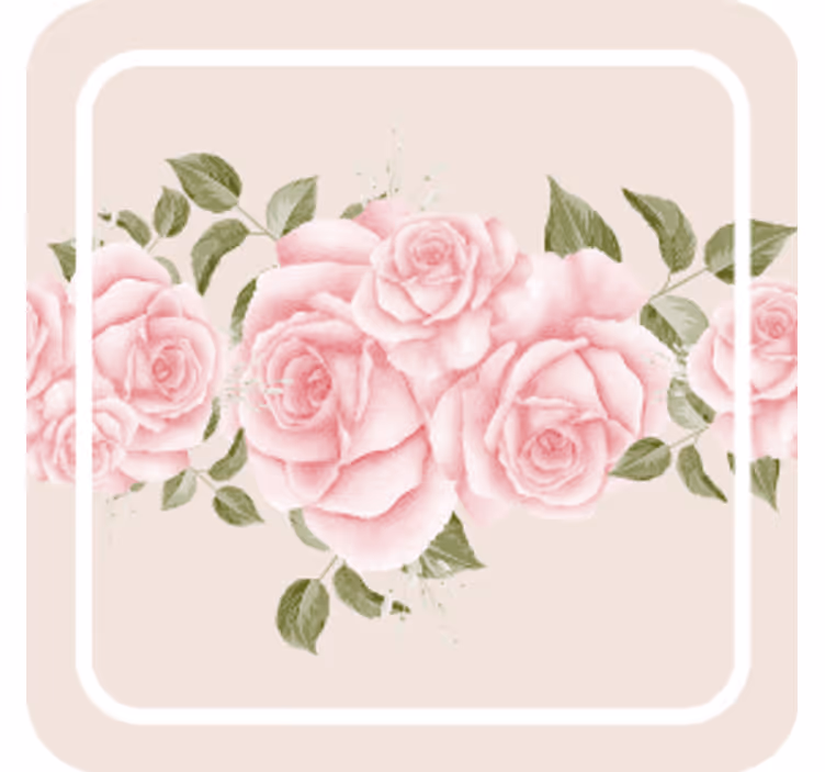 Portavasos moderno arreglo floral rosa - TenVinilo