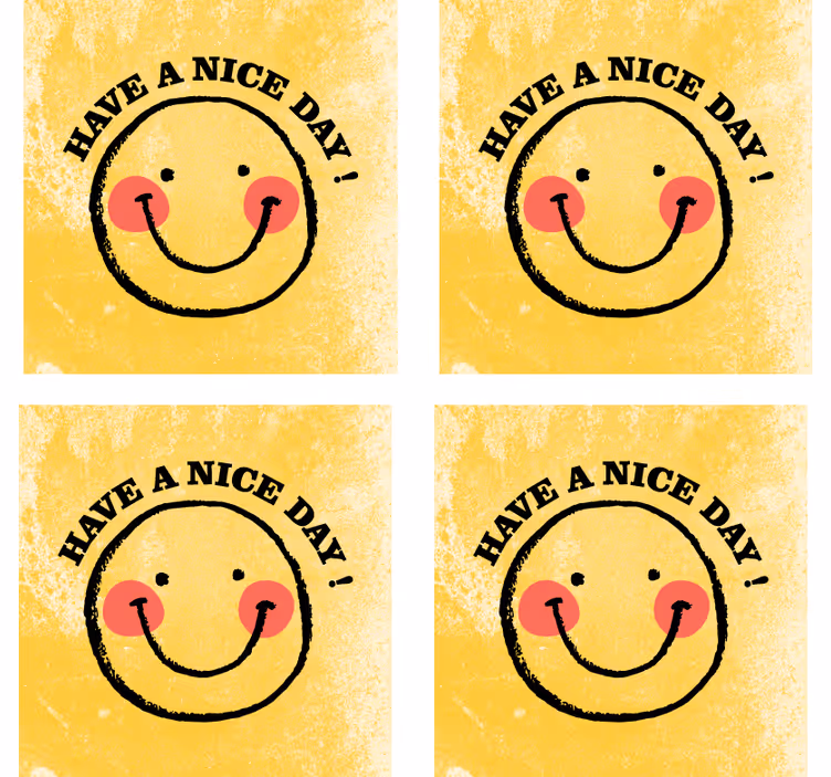 Portavasos con frases carita sonriente con saludo - TenVinilo