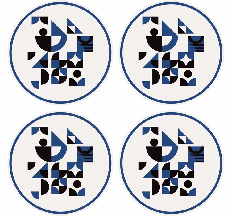 Portavasos moderno con disposición geométrica - TenVinilo