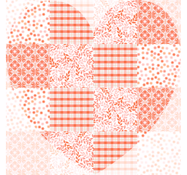 Portavasos navideño diseño de corazones en patchwork - TenVinilo