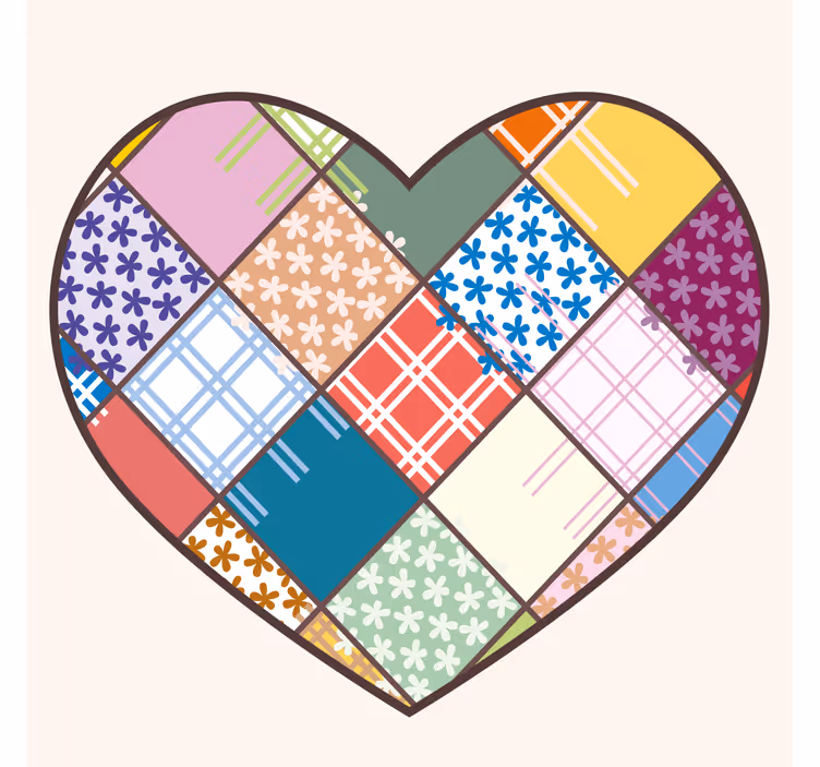 Portavasos patrón de corazones en patchwork - TenVinilo