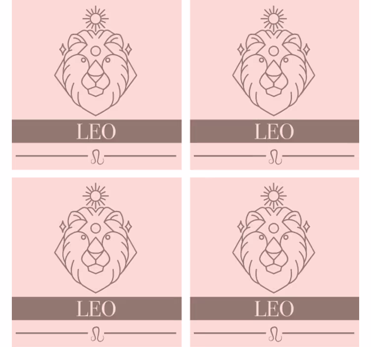 Portavasos personalizable emblema leo minimalista - TenVinilo