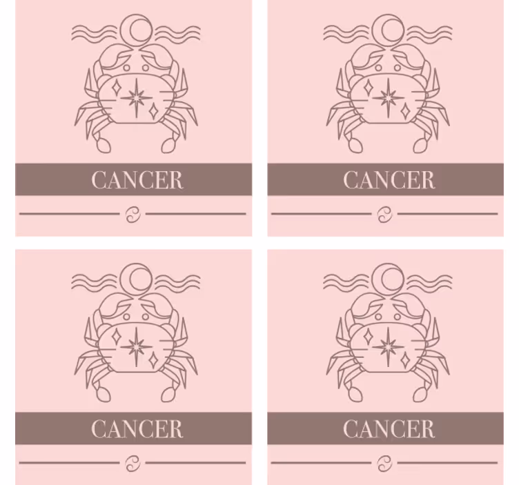 Portavasos personalizable símbolo zodiacal cáncer - TenVinilo