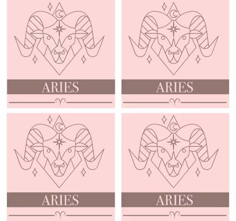 Portavasos personalizable símbolo zodiacal de aries - TenVinilo