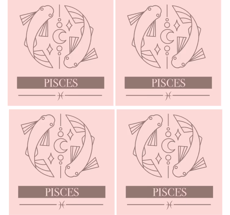 Portavasos personalizable símbolo de pescado de piscis - TenVinilo