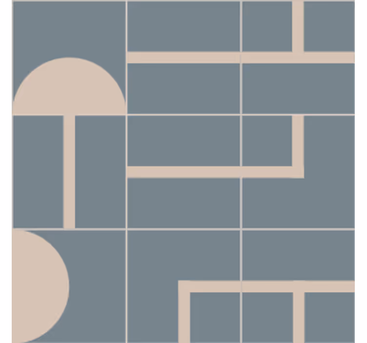 Portavasos moderno patrón geométrico con formas curvas - TenVinilo