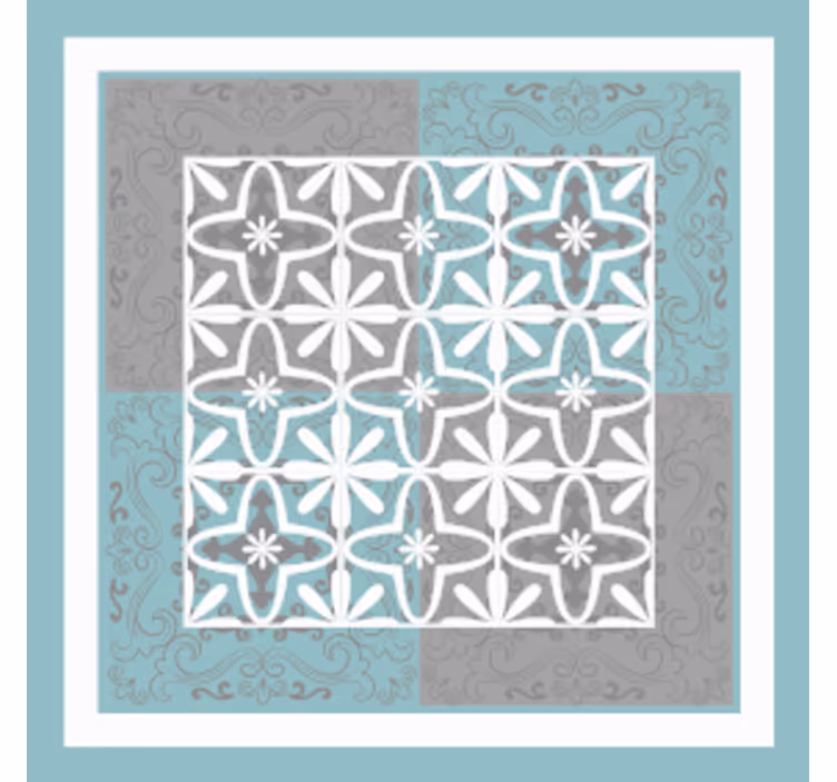 Portavasos azulejo emblema botánico detallado - TenVinilo