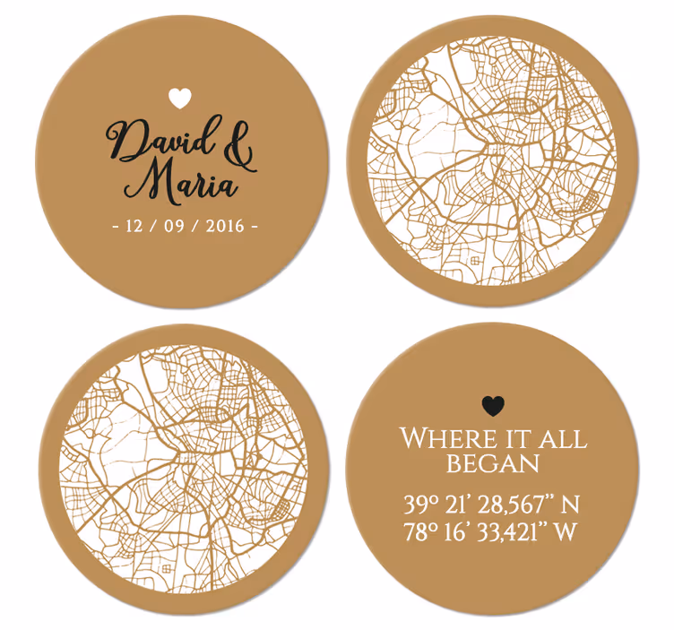 Posavasos personalizable Donde todo comenzo - TenVinilo