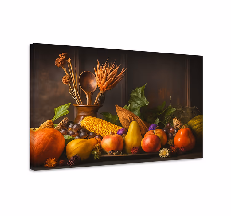 Cuadro para cocina verduras y frutas rústicas - TenVinilo