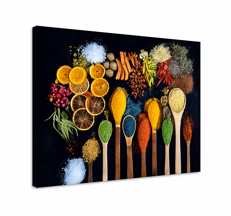 Cuadro para cocina cuchara de madera con especias - TenVinilo