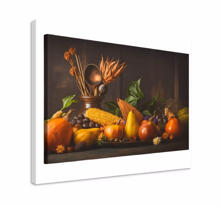 Cuadro para cocina diseño de frutas rústicas - TenVinilo