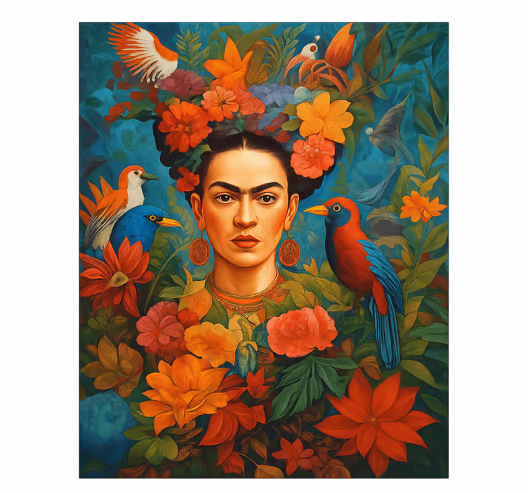 Cuadro artístico frida kahlo, aves exóticas - TenVinilo