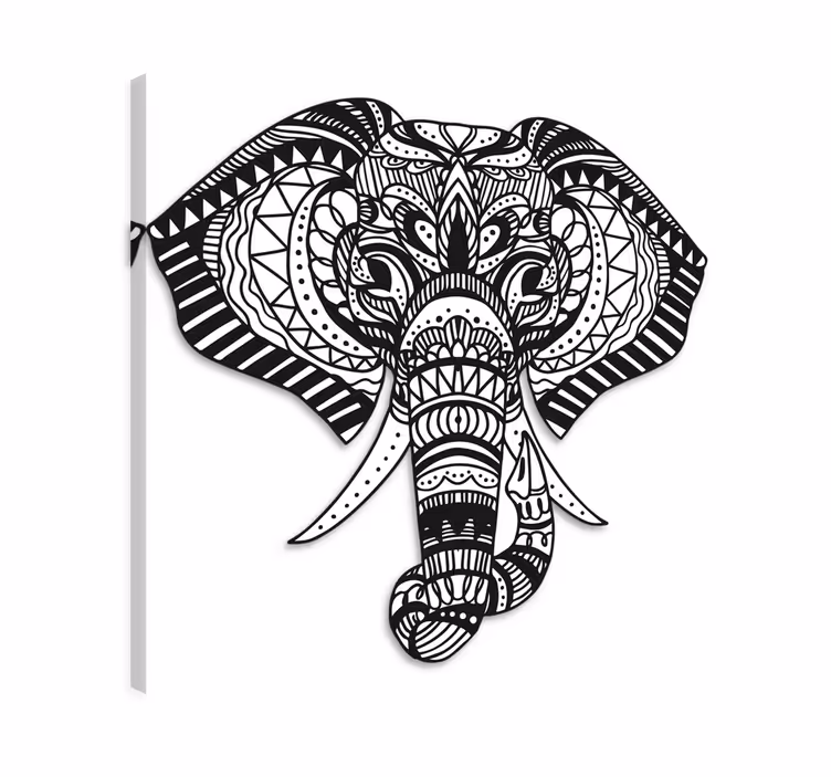 Cuadro de elefantes elefante étnico - TenVinilo